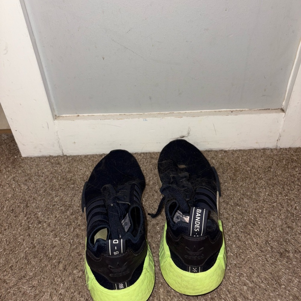 Adidas Black and Neon Yellow Running Shoes